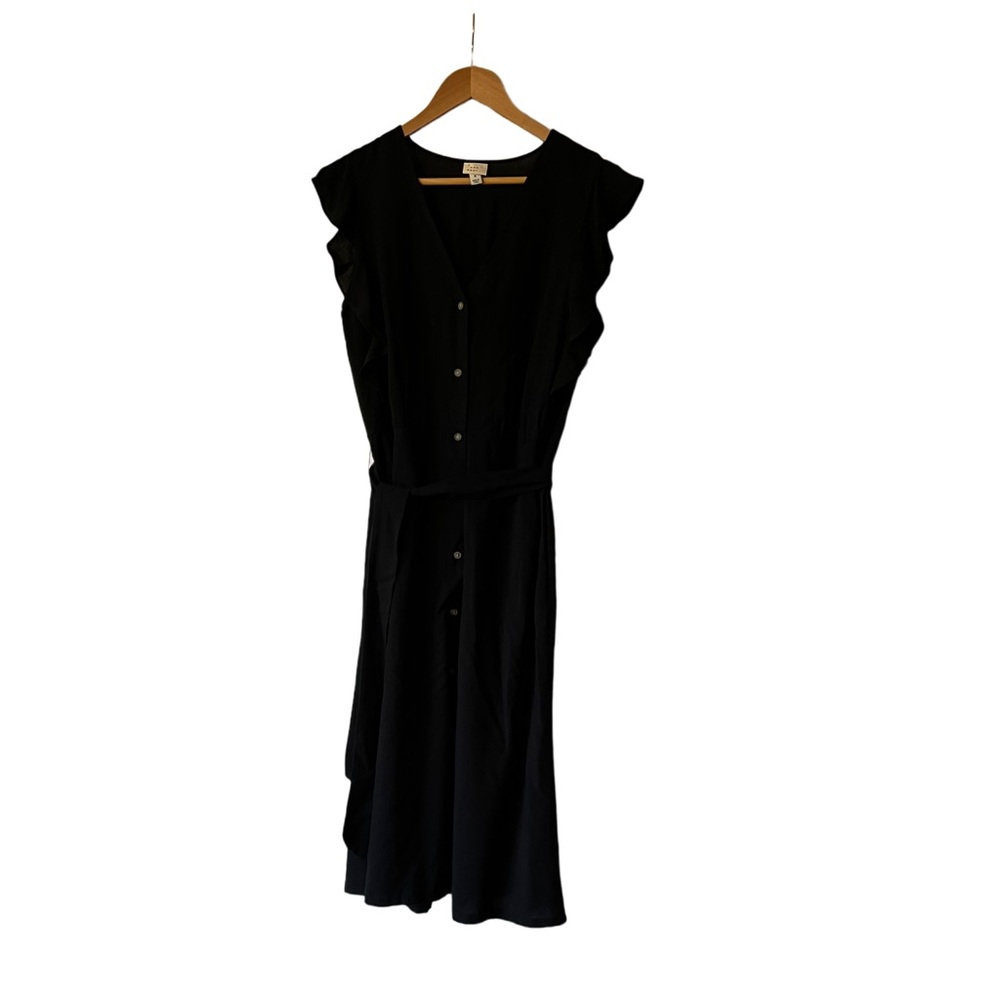 A New Day Black Dress with Ruffle Sleeves